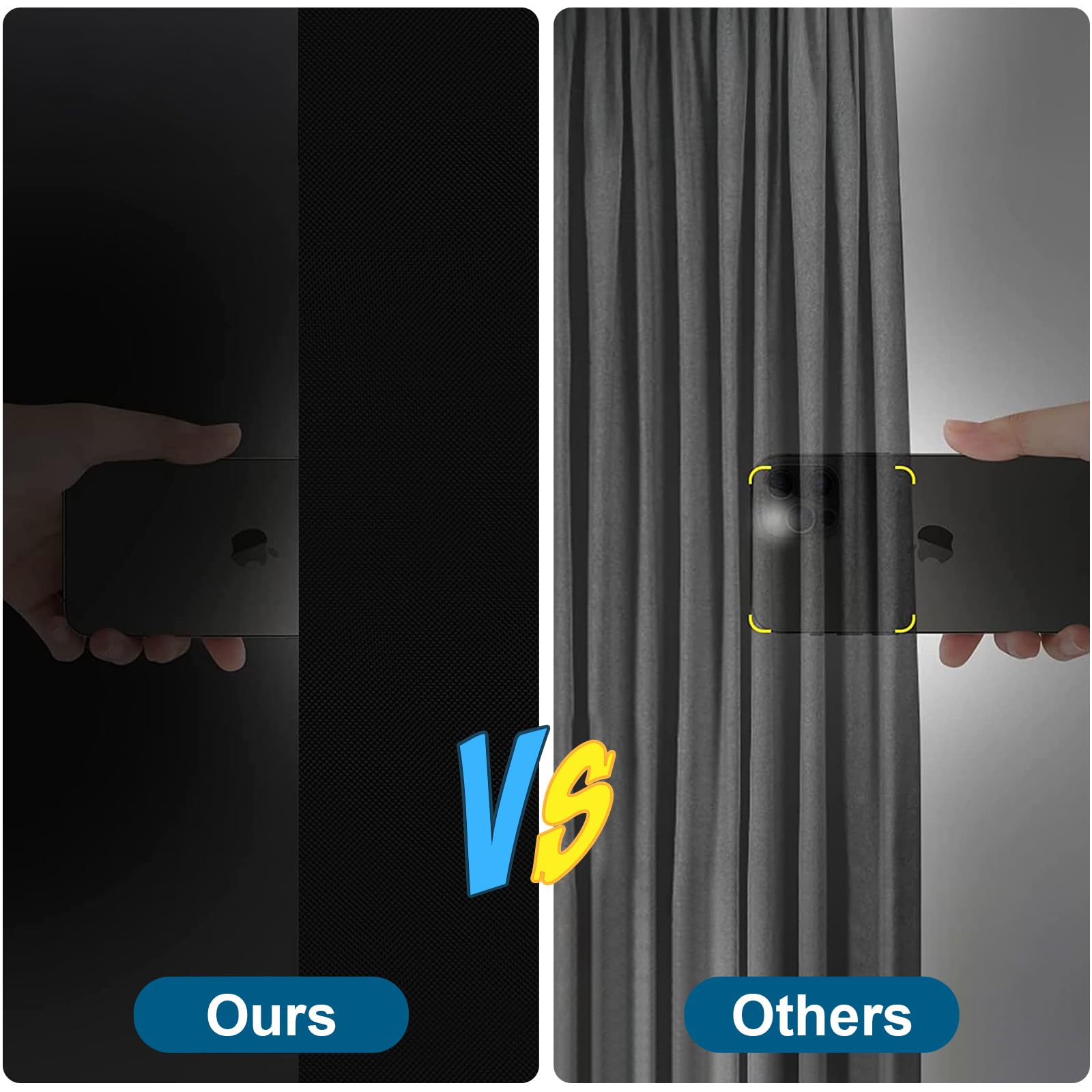 Petaholic folded curtain in hand shows compact size for travel convenience