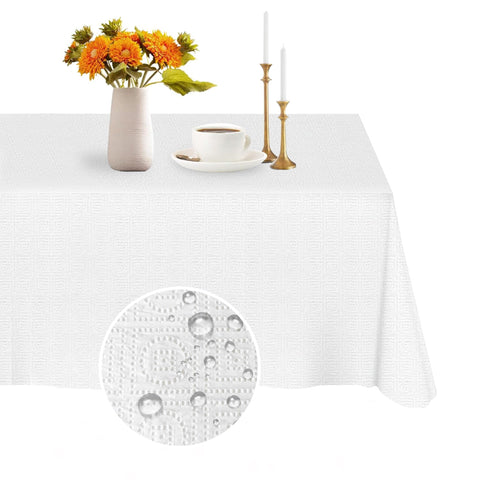 PETFNS front pack of white tablecloths shows clean presentation benefit
