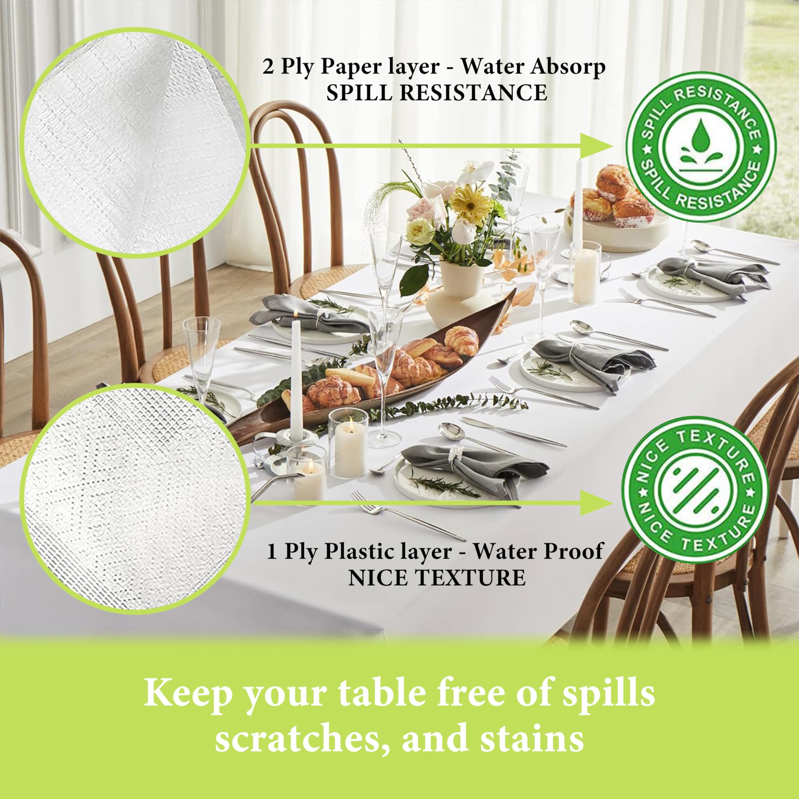 PETFNS surface with beadled spill showing easy wipe-clean benefit