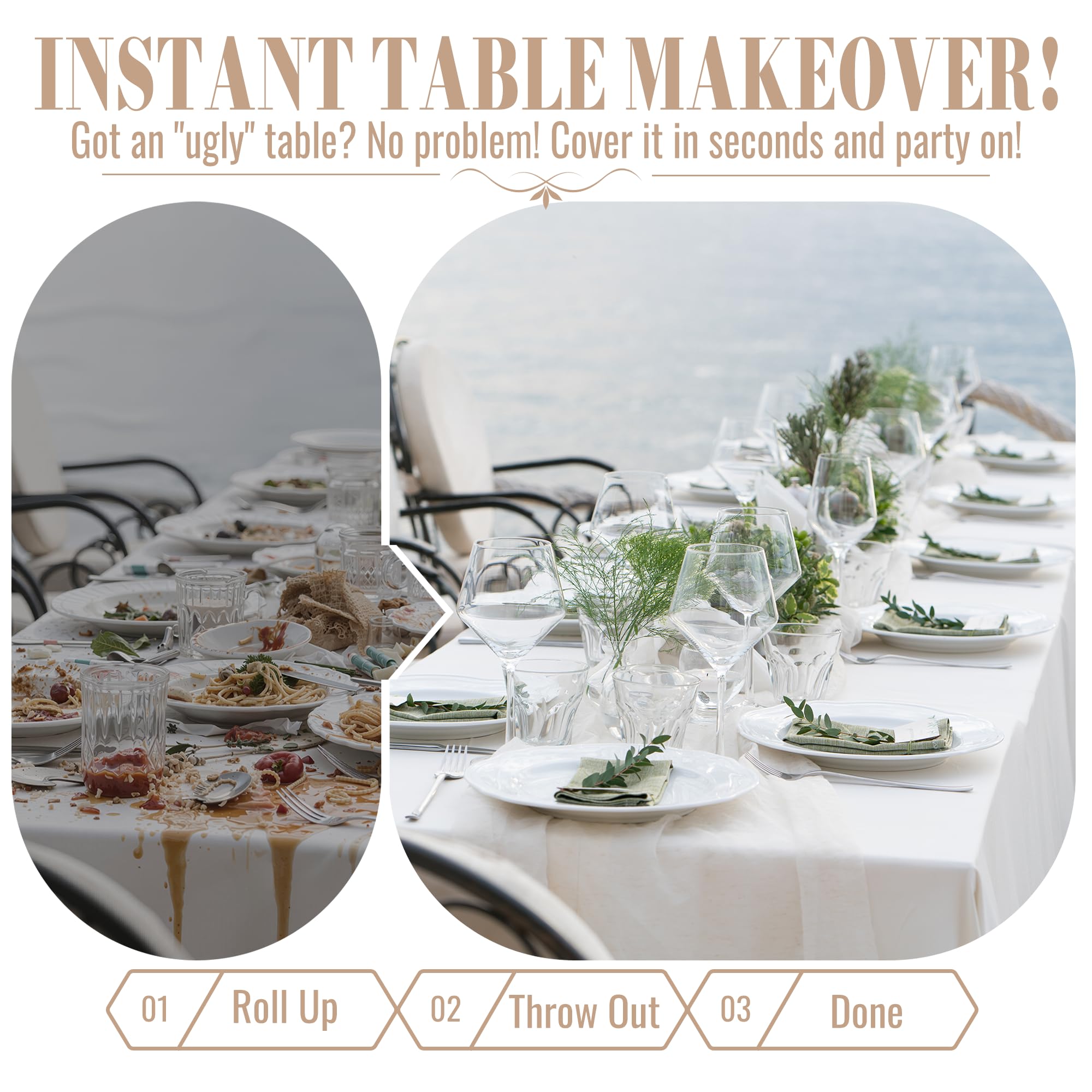 PETIARKIT roll edge showing 54-inch width for wide table coverage