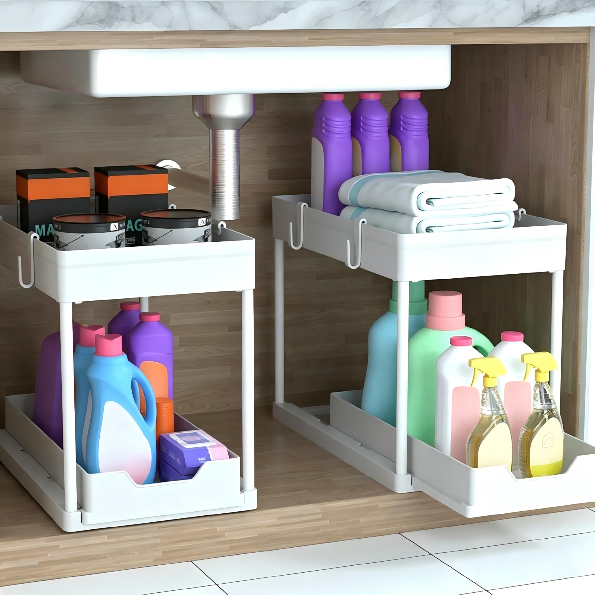 petisal slide-out drawer pulled out demonstrating easy access to supplies