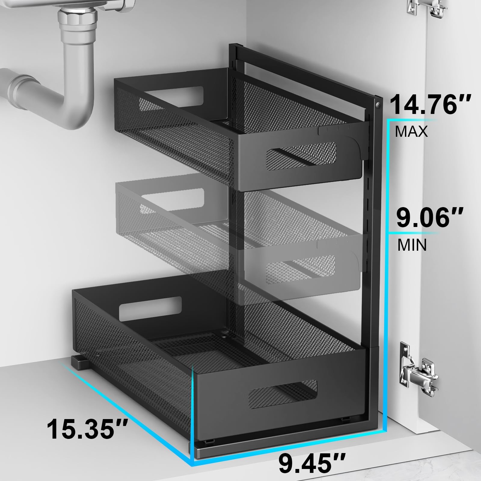 Petiza adjustable L-shaped frame demonstrating height customization benefit