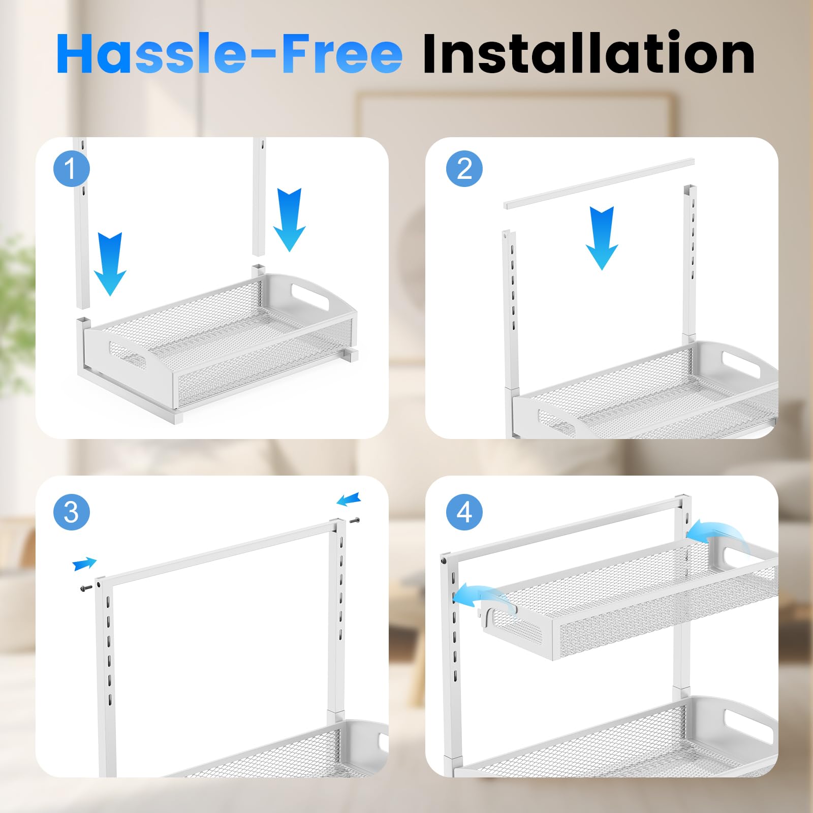 Petiza in bathroom vanity setting showing neat, visible storage benefit