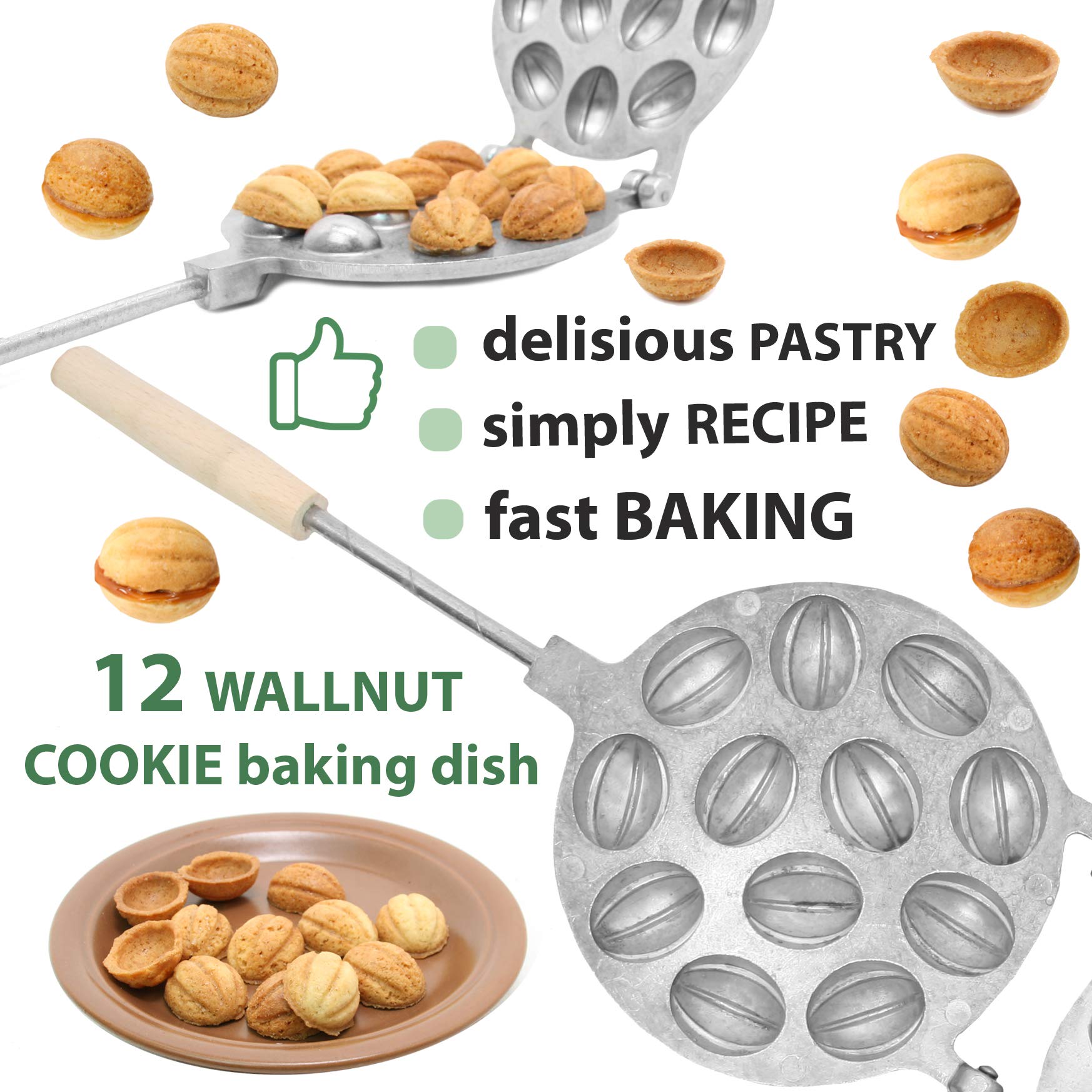 PetriStor filled walnut cookies plated to showcase final assembled treats