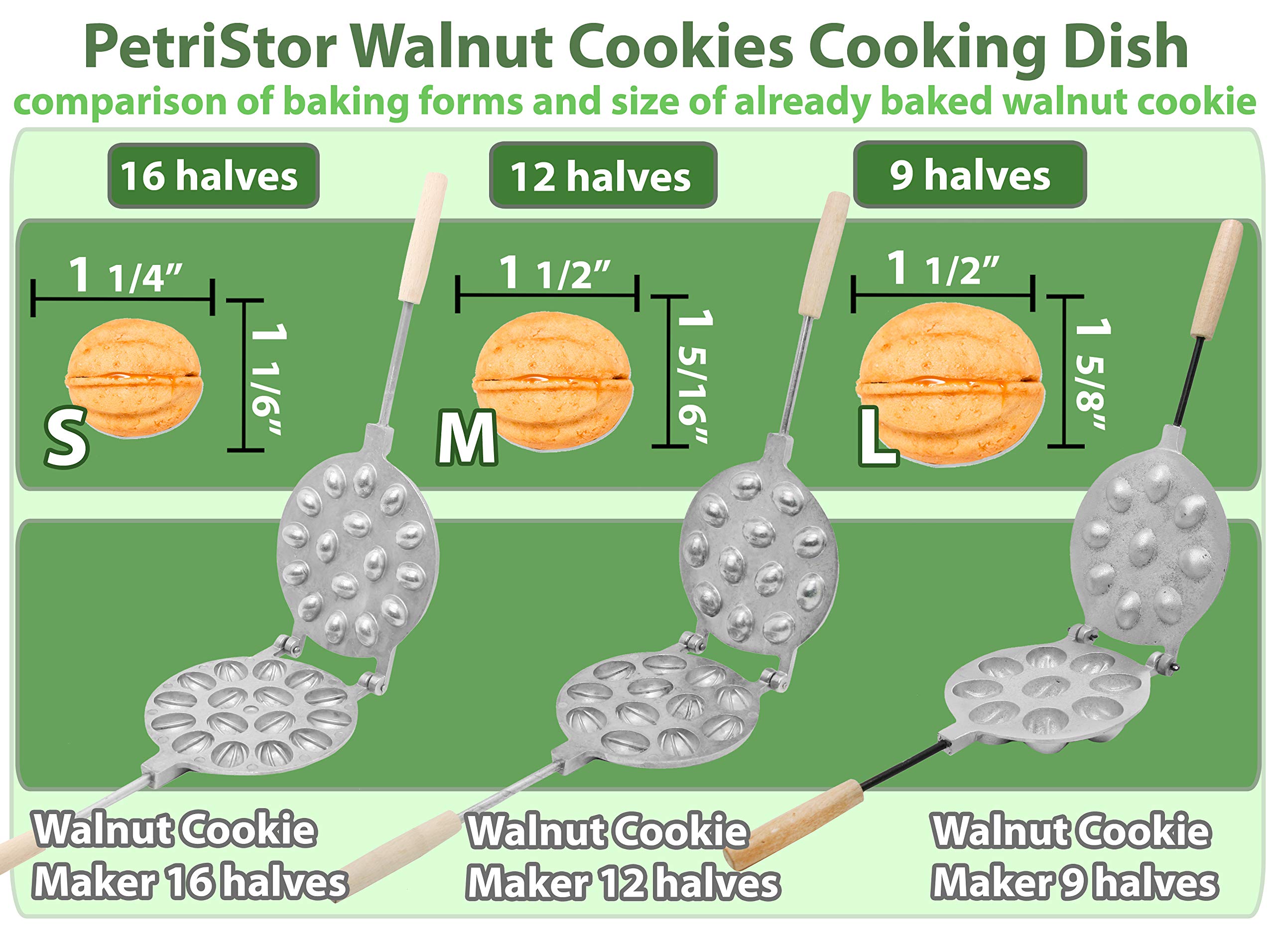 PetriStor filled walnut cookie cutaway showing neat filling and even halves