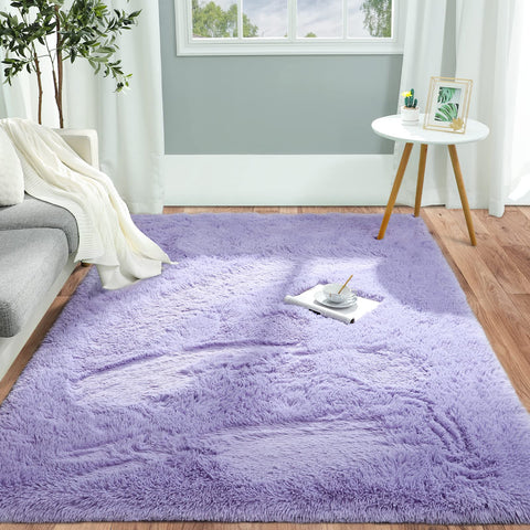 Pettop front view of lavender rug showing plush pile and color for cozy decor