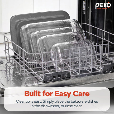 pexo dishes in dishwasher highlighting easy-clean convenience benefit