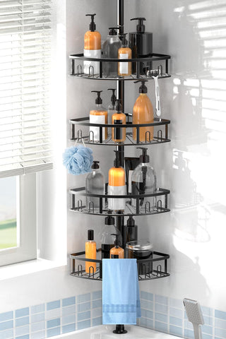 Peyulia front view of 4-tier corner caddy showing compact vertical storage benefit