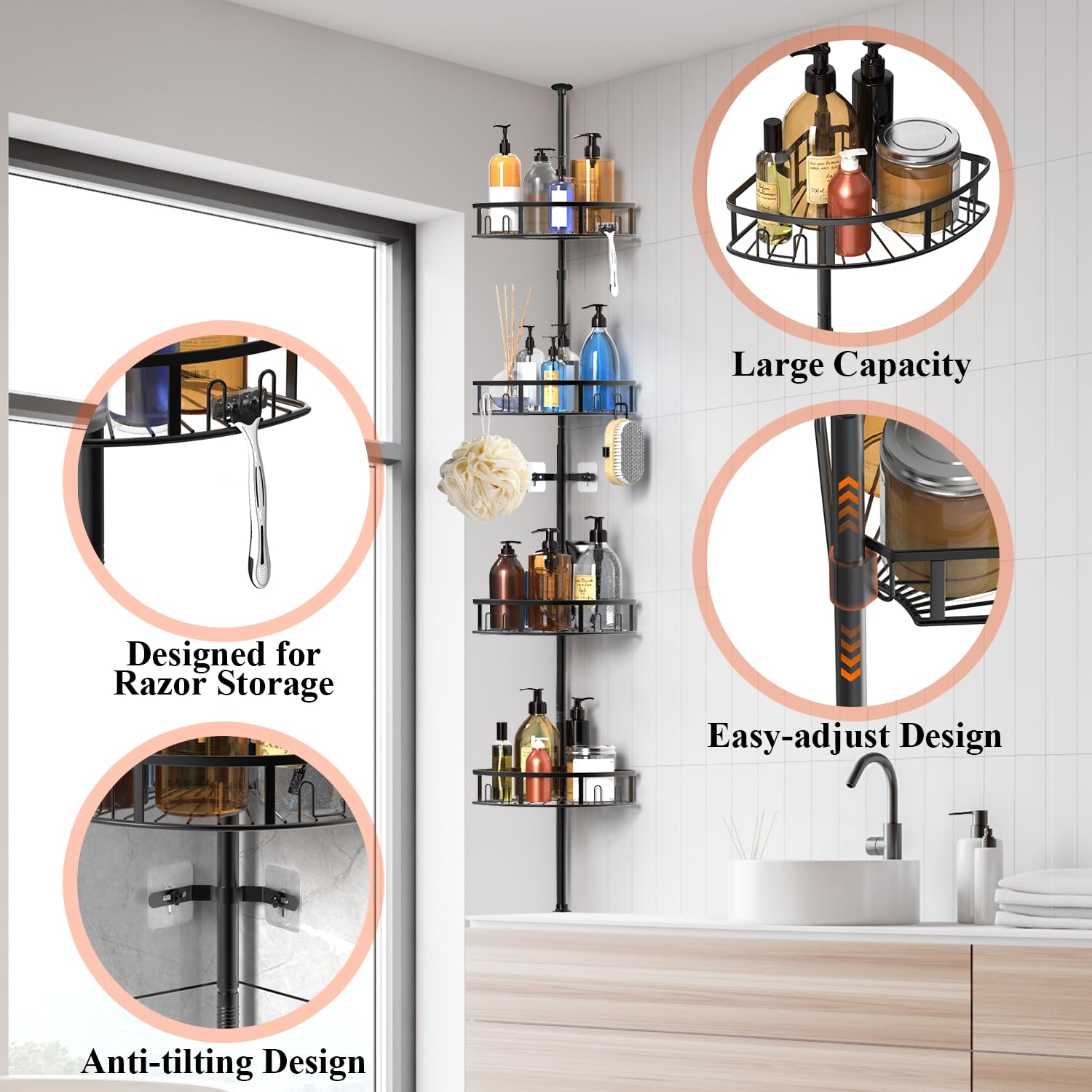 Peyulia baskets with multiple hooks displaying organized hanging storage benefit