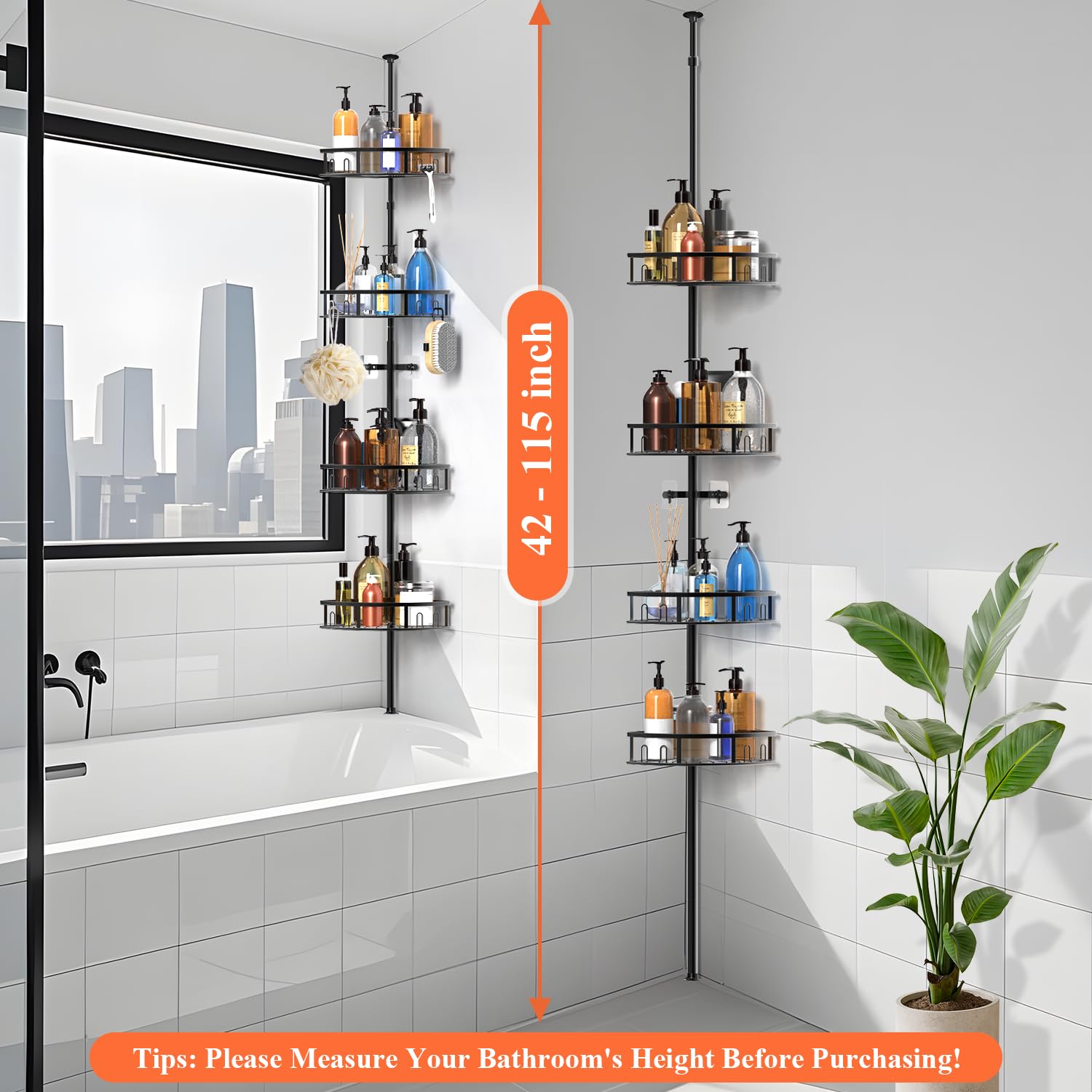 Peyulia tension pole top detail demonstrating tool-free height adjustment benefit