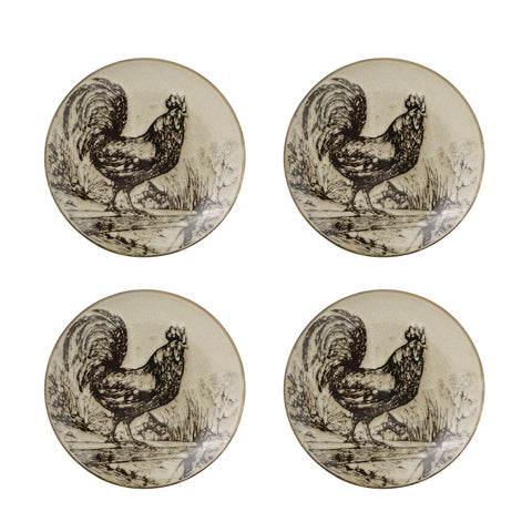 Pfaltzgraff 12oz mug handle view with rooster art and comfortable grip