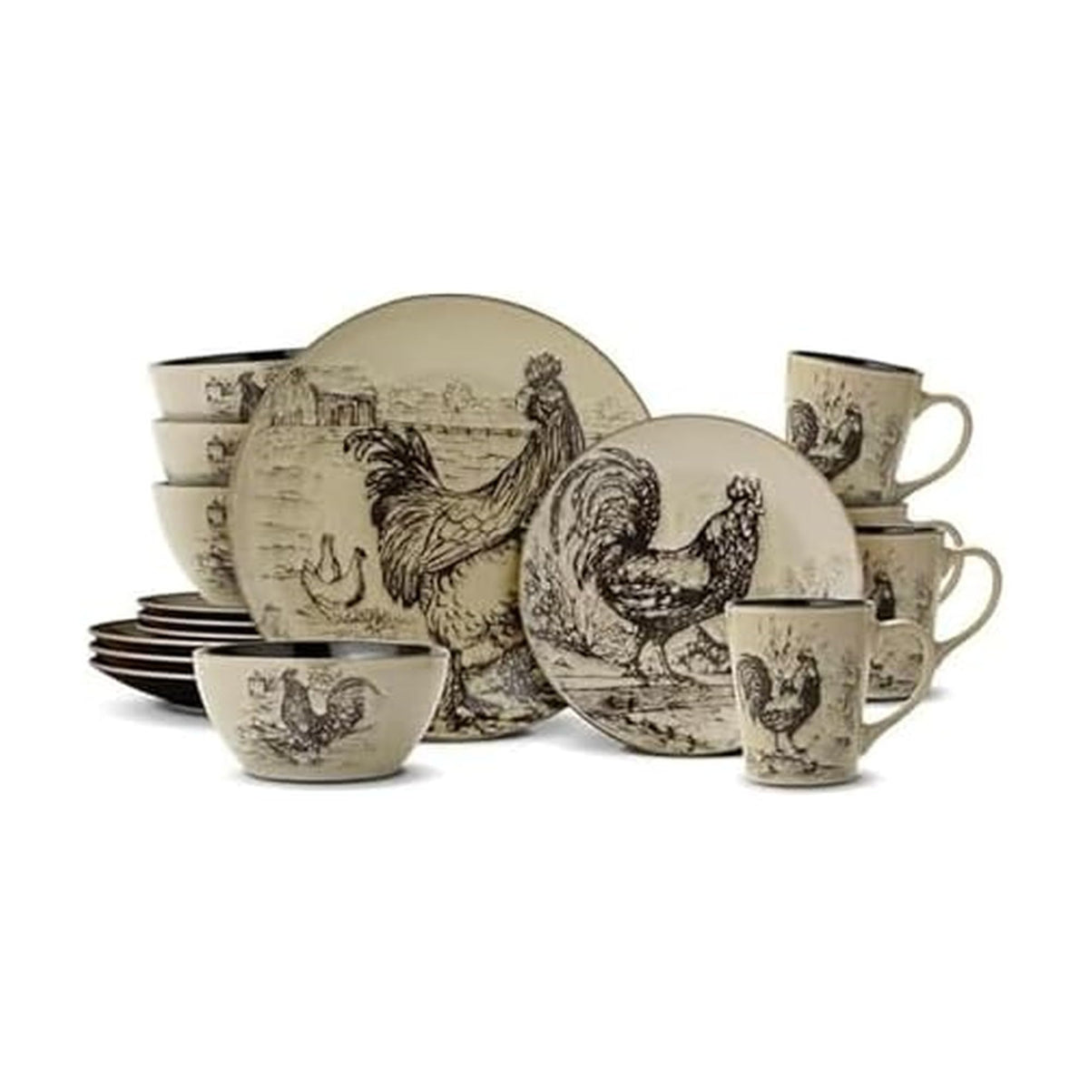 Pfaltzgraff front packaging showing full set and rustic appeal
