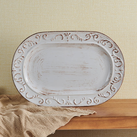 Pfaltzgraff Trellis serving assorted appetizers on platter to illustrate hosting versatility