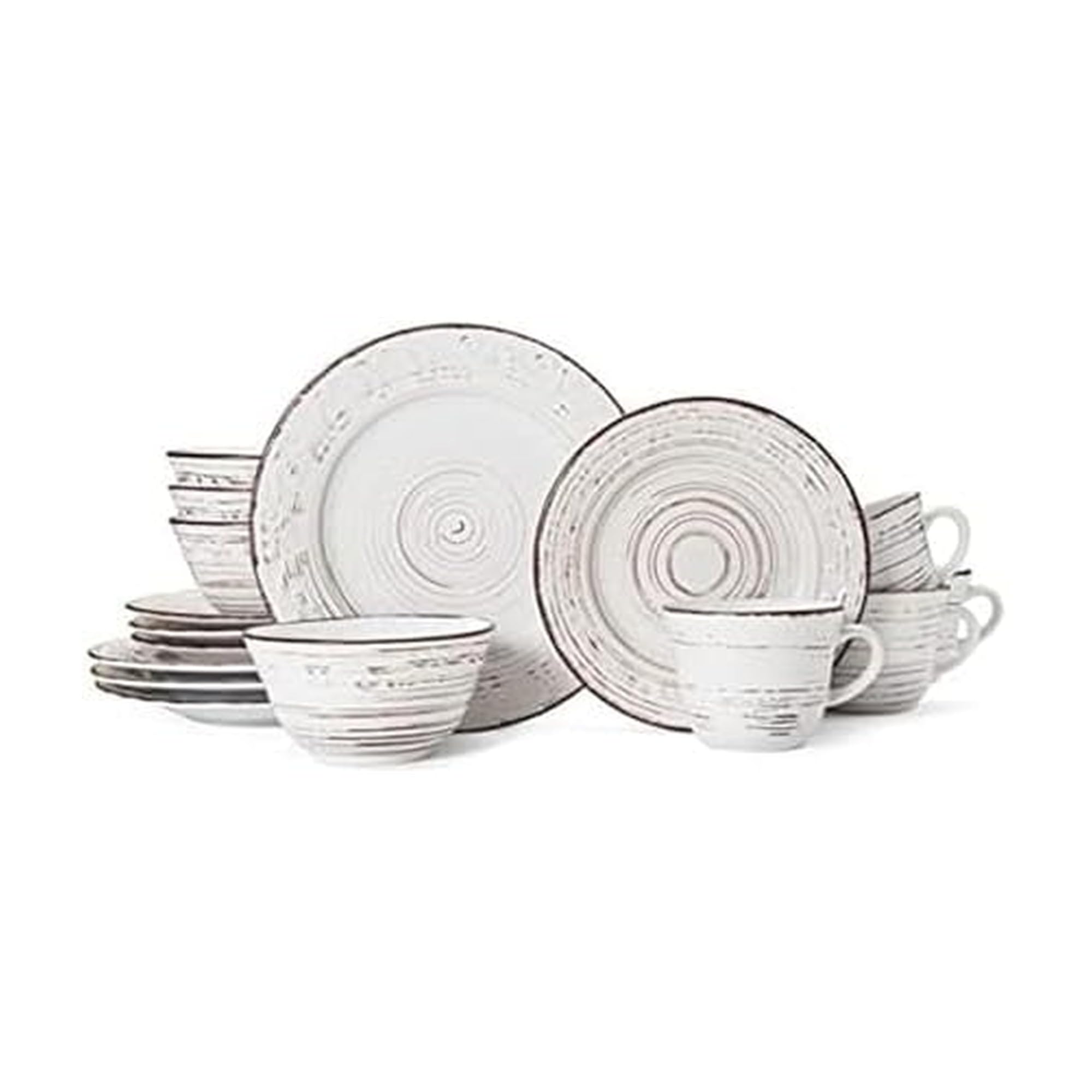Pfaltzgraff front view showing set and rustic aesthetic for table styling