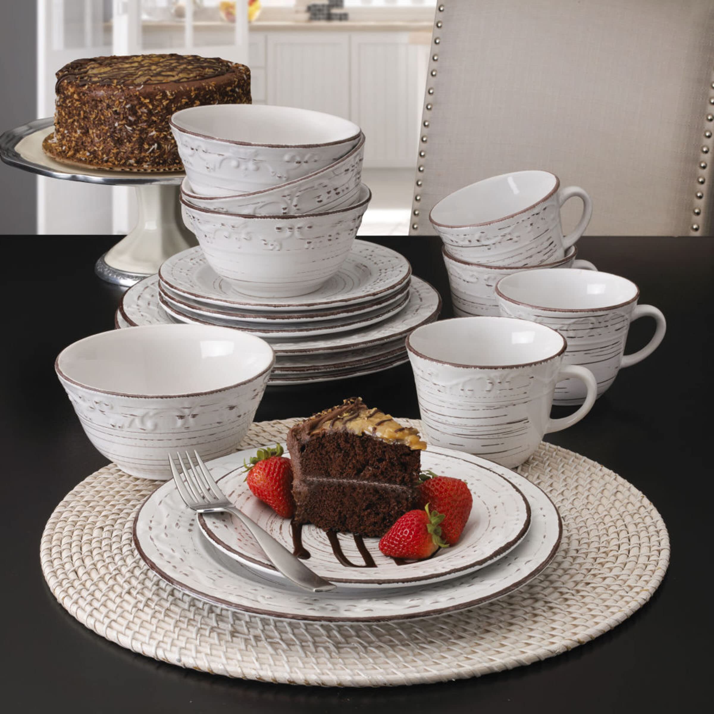Pfaltzgraff plate next to utensils showing scale and everyday practicality