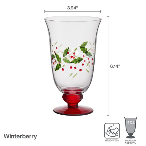 Pfaltzgraff Winterberry red-tinted base detail adding seasonal color and balance