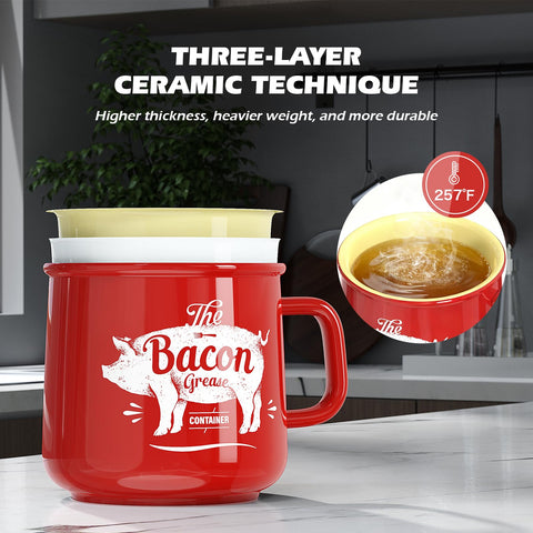 PGYARD grease saver in kitchen lifestyle on countertop for tidy fat storage