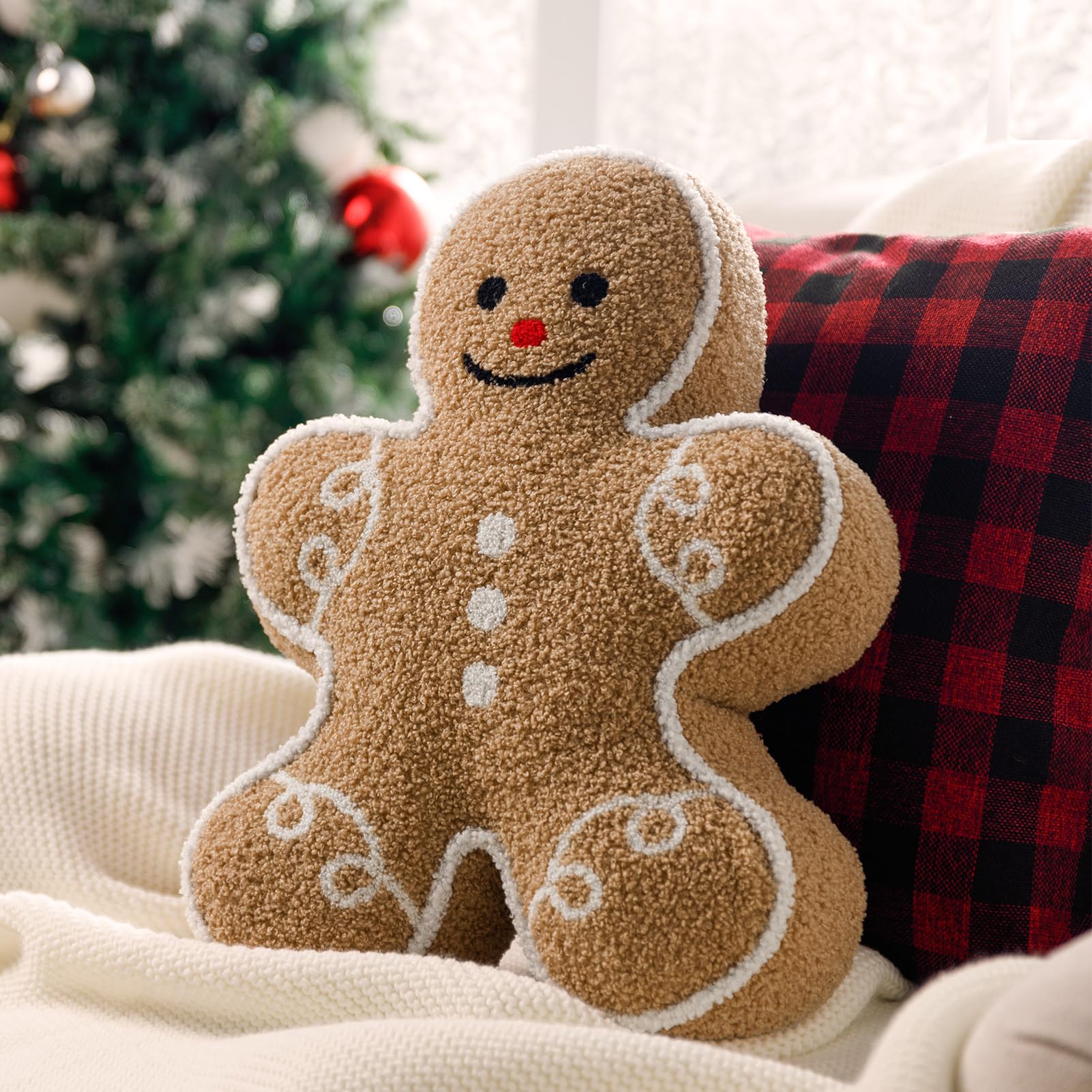 Phantoscope gingerbread front view showing plush shape and festive appeal
