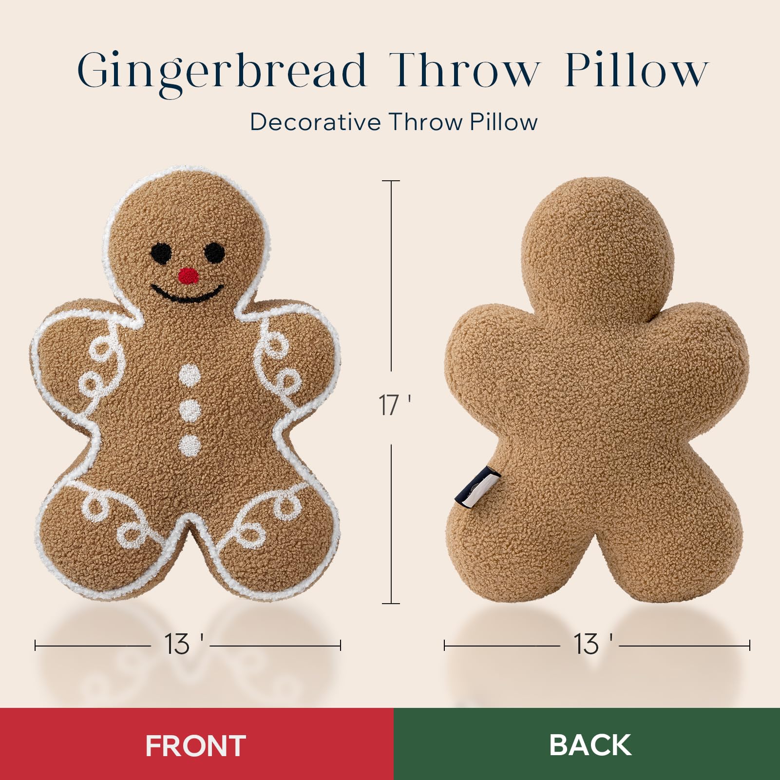 Phantoscope gingerbread pillow styled on a sofa adding seasonal charm