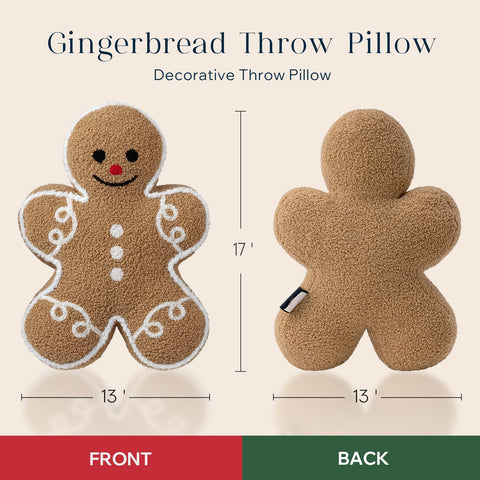 Phantoscope gingerbread pillow styled on a sofa adding seasonal charm