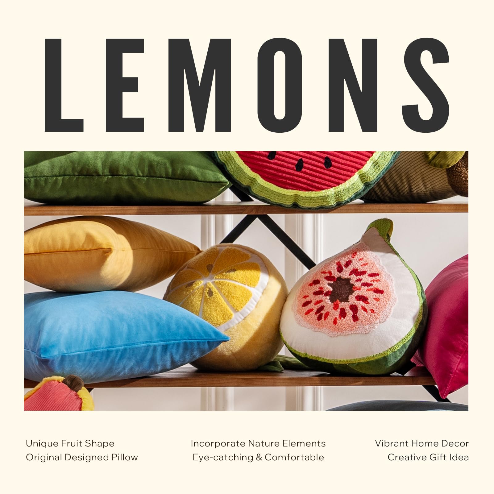 Phantoscope lemon on car seat illustrating portable comfort and fun decoration