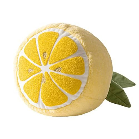 Phantoscope lemon on sofa styling adding a playful pop of color to living room