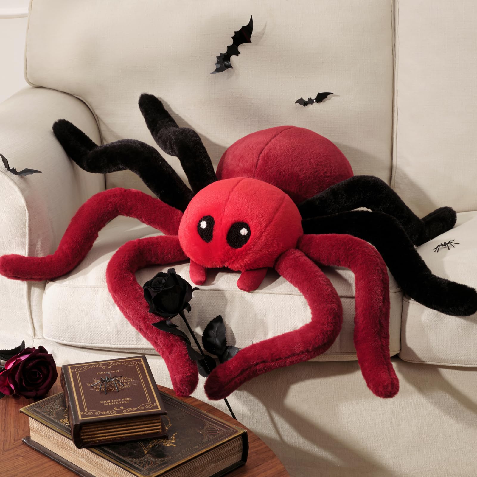 Phantoscope front view of spider pillow showing full shape and dramatic look