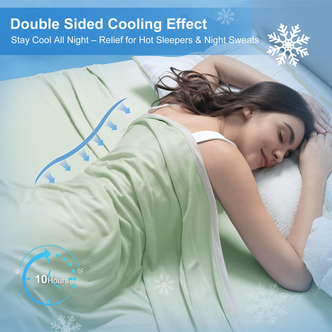PHF folded blanket revealing both cooling sides and consistent cooling benefit