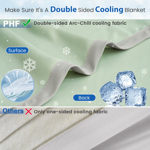 PHF king blanket styled on bed providing full coverage and cool sleep benefit
