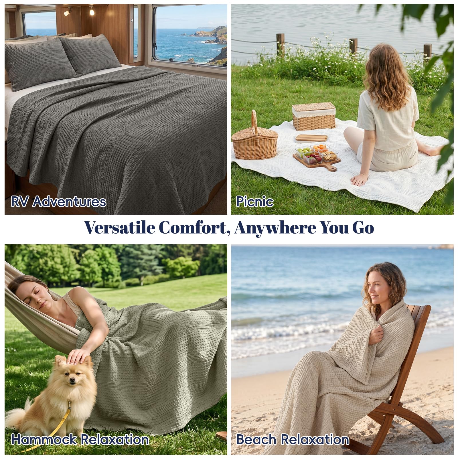 PHF blanket with small dog demonstrating snag-resistant fabric for pet-friendly homes