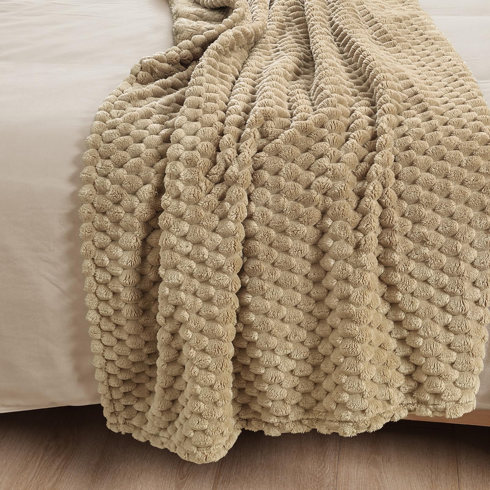PHF blanket beside ruler showing queen dimensions and real-world scale