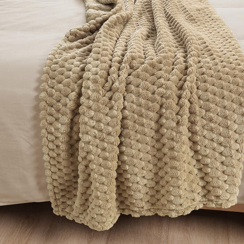 PHF blanket beside ruler showing queen dimensions and real-world scale
