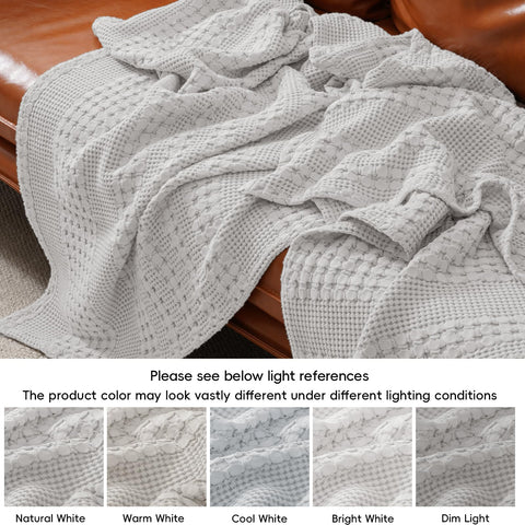 PHF blanket draped over a sofa for a nap providing everyday comfort and easy portability