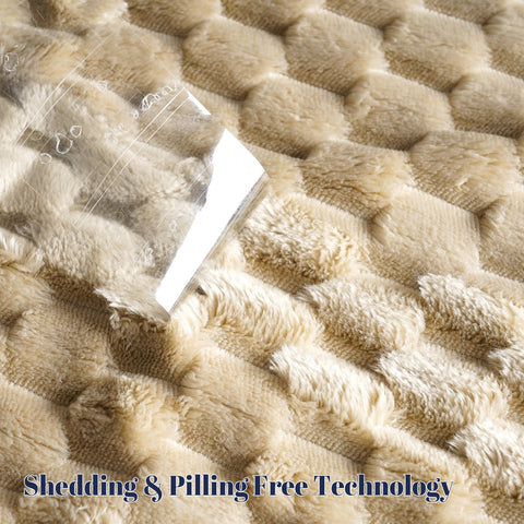 PHF blanket care label close-up showing washing instructions and long-lasting quality