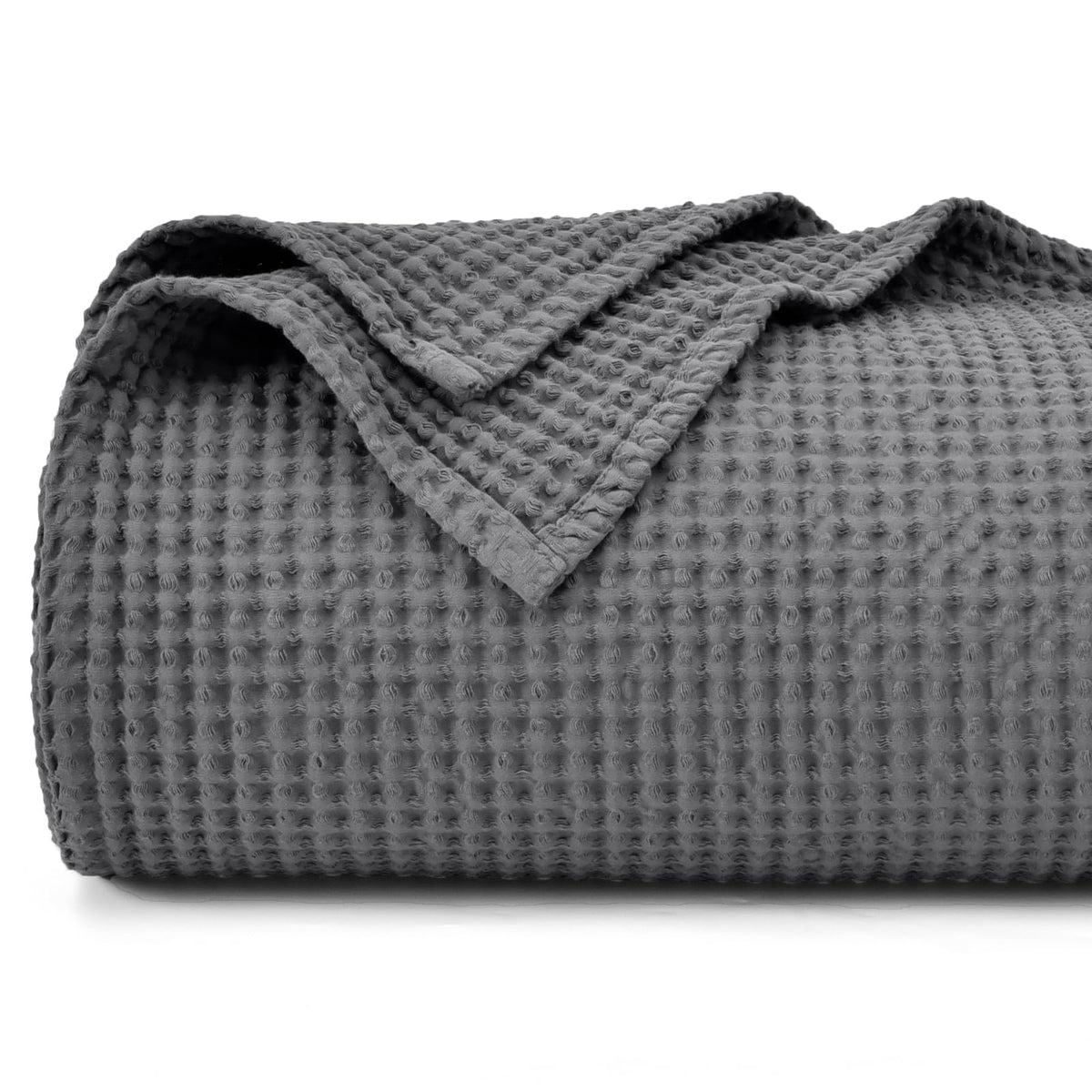 PHF charcoal blanket front folded showing neat styling and breathable comfort
