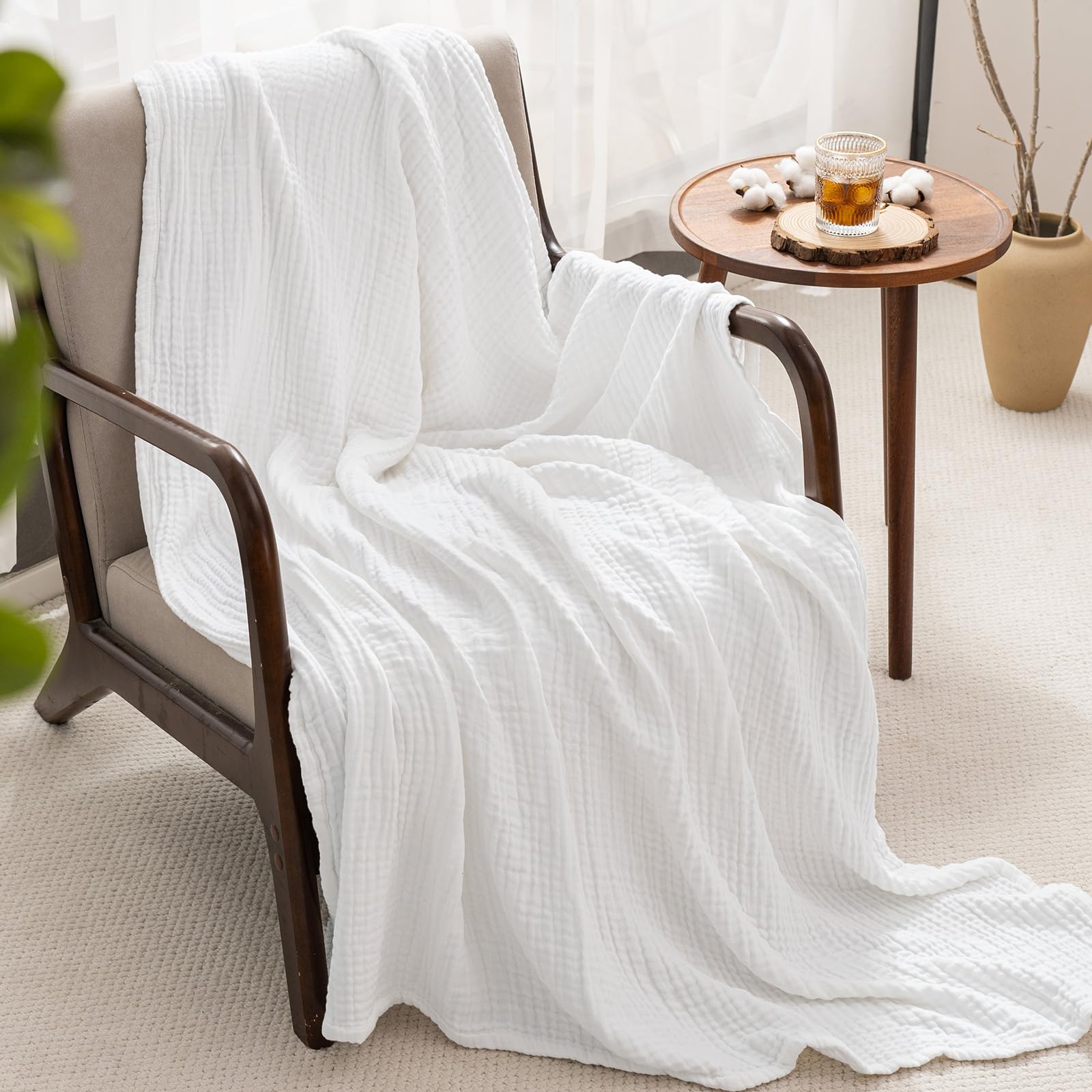 PHF close-up muslin texture highlighting soft bamboo-rayon blend for gentle touch