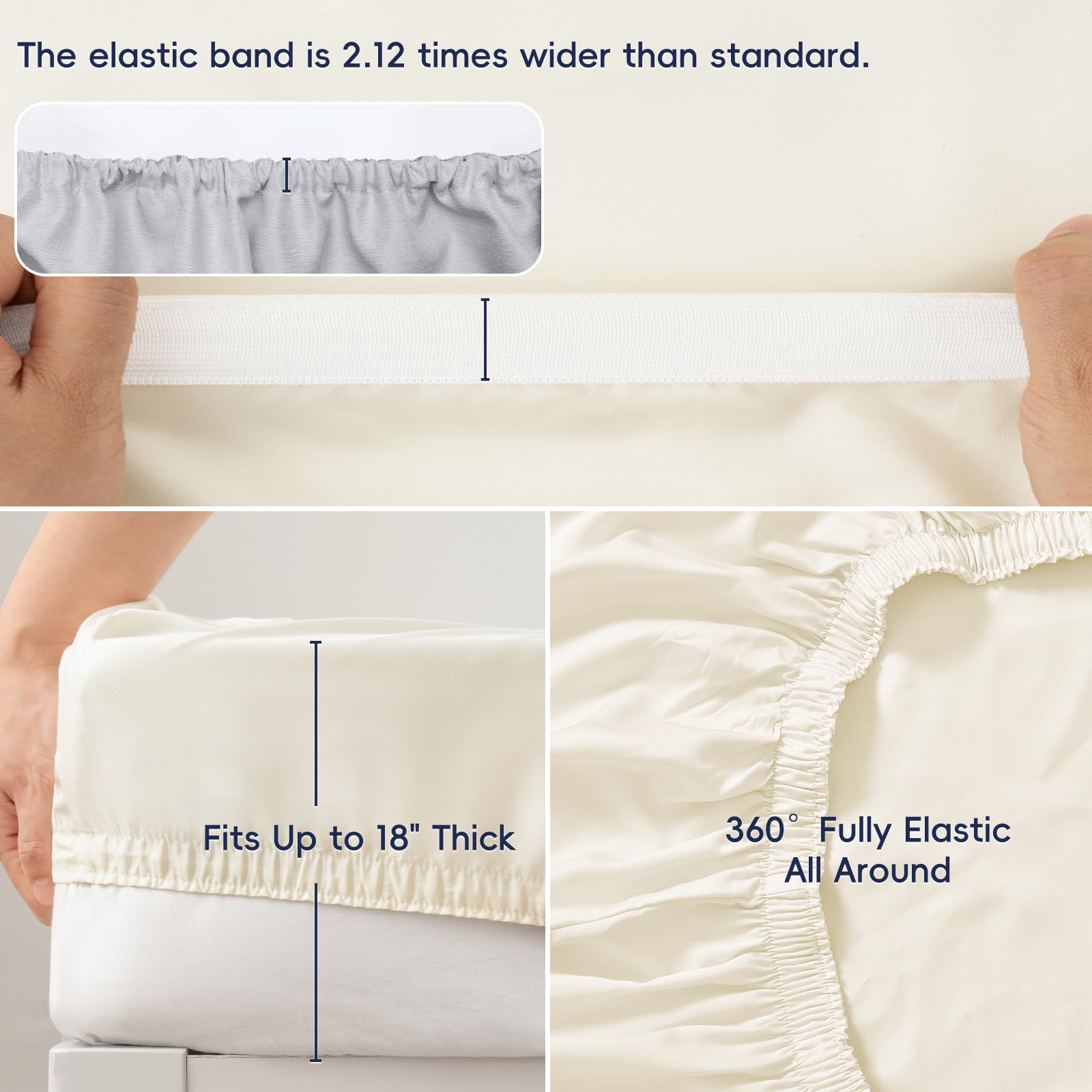 PHF cream flat sheet spread across bed showcasing smooth drape and full coverage