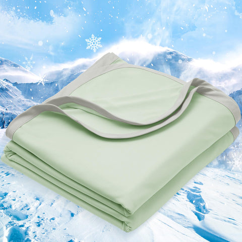 PHF blanket front view showing smooth cooling fabric and lightweight drape benefit