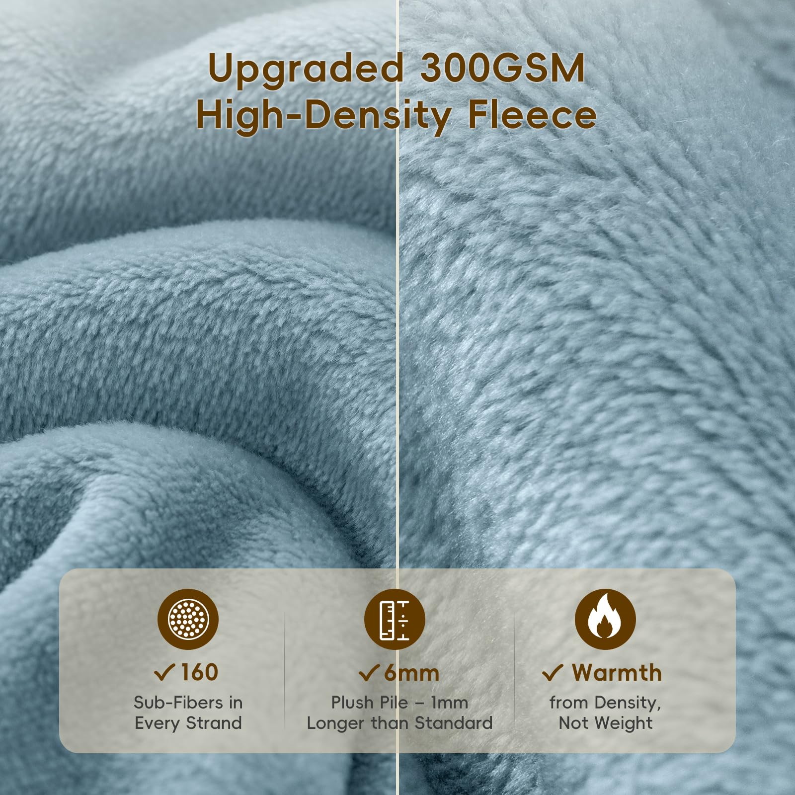 PHF queen blanket fully spread on bed showing generous 90x90 inch size
