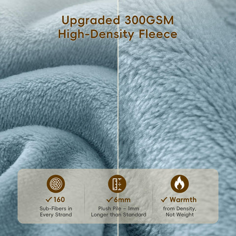 PHF queen blanket fully spread on bed showing generous 90x90 inch size