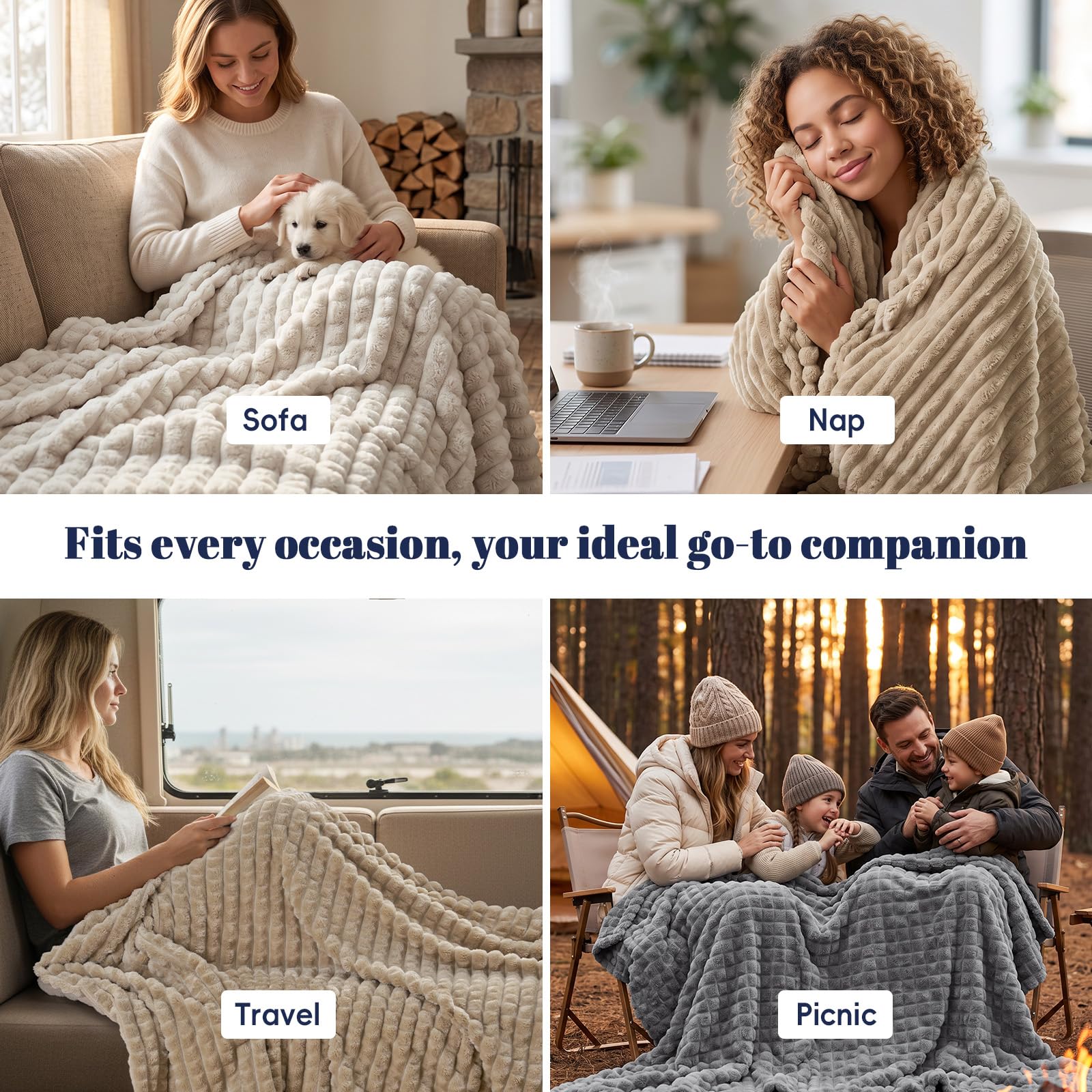 PHF blanket neatly folded on shelf illustrating easy storage and tidy presentation
