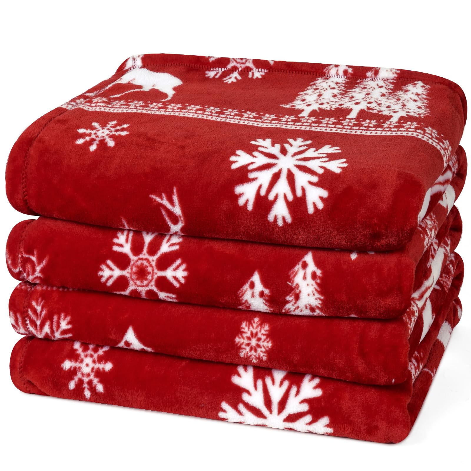 PHF blanket front view showing festive reindeer print and cozy look
