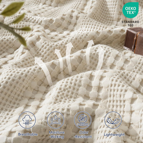 PHF king-size blanket styled on bed showing full coverage and cooling benefit
