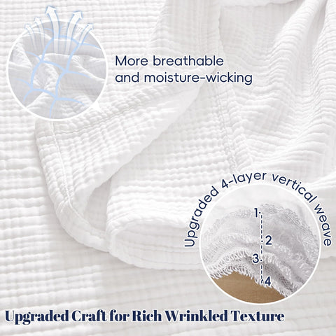 PHF muslin blanket layered edge detail showing four-layer construction and durability