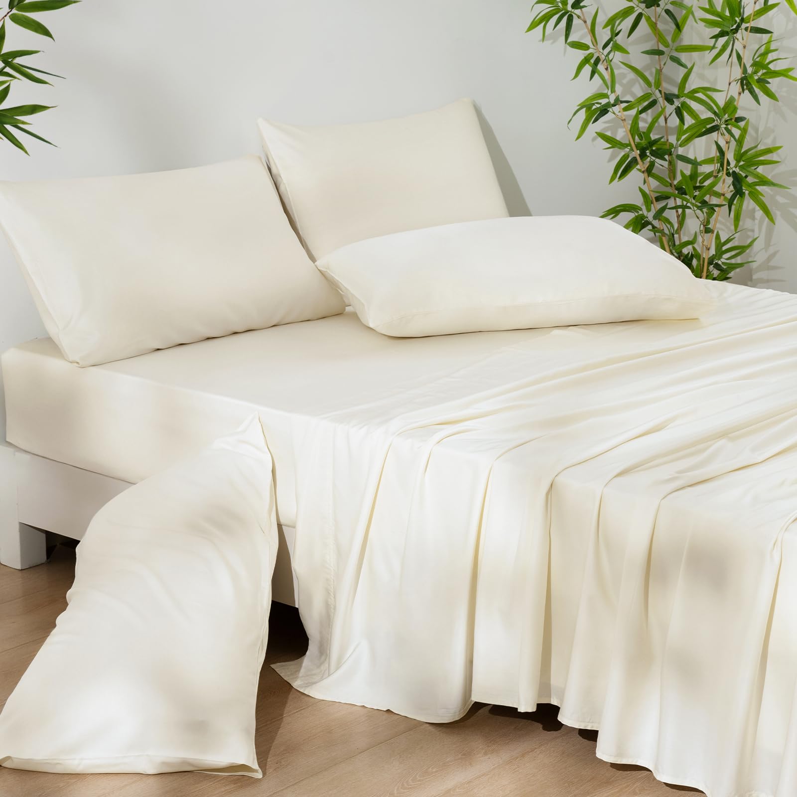 PHF bed scene with sheets in bedroom illustrating refined look and cooled sleeping surface
