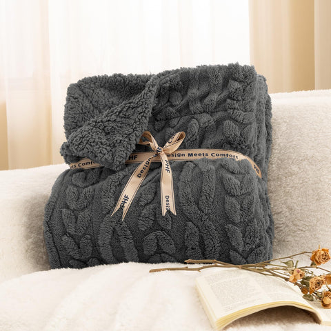 PHF folded blanket in packaging indicating neat storage and gifting benefit