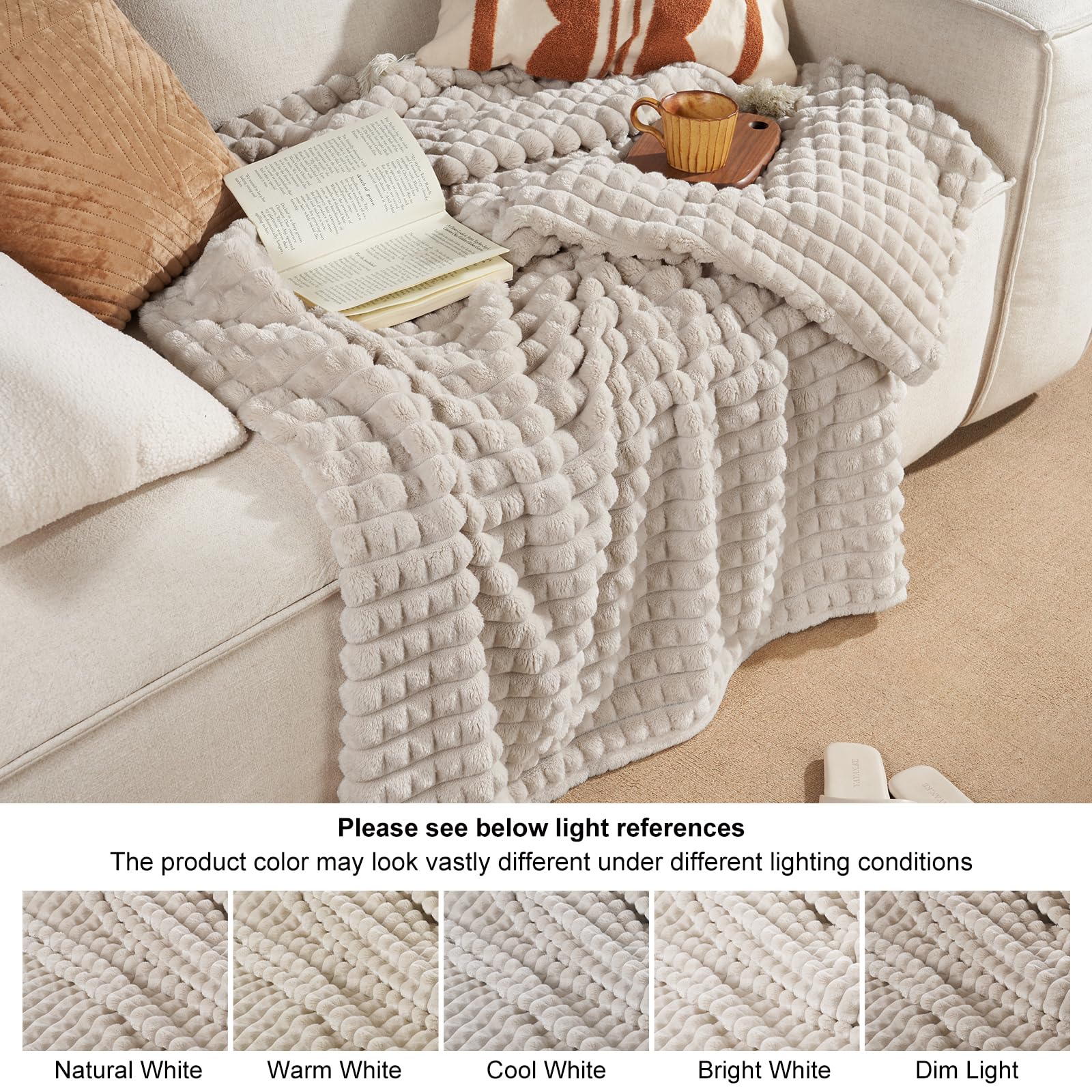 PHF blanket with pet curled up showing pet-friendly softness and easy maintenance