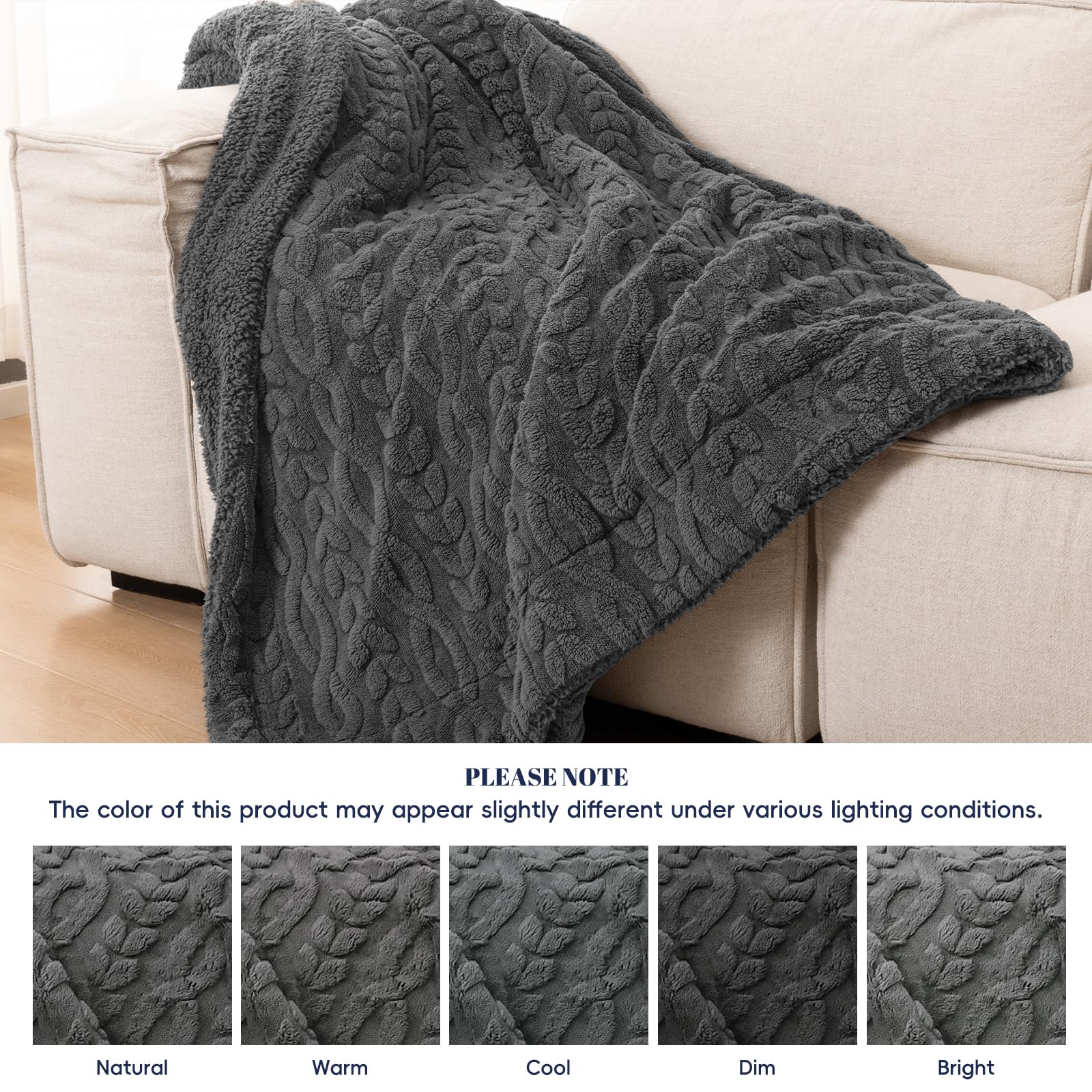 PHF queen-size blanket spread on bed displaying generous 90x90 scale