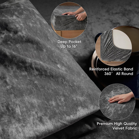 PHF fitted sheet corner displaying deep pocket fit up to 16 inches benefit