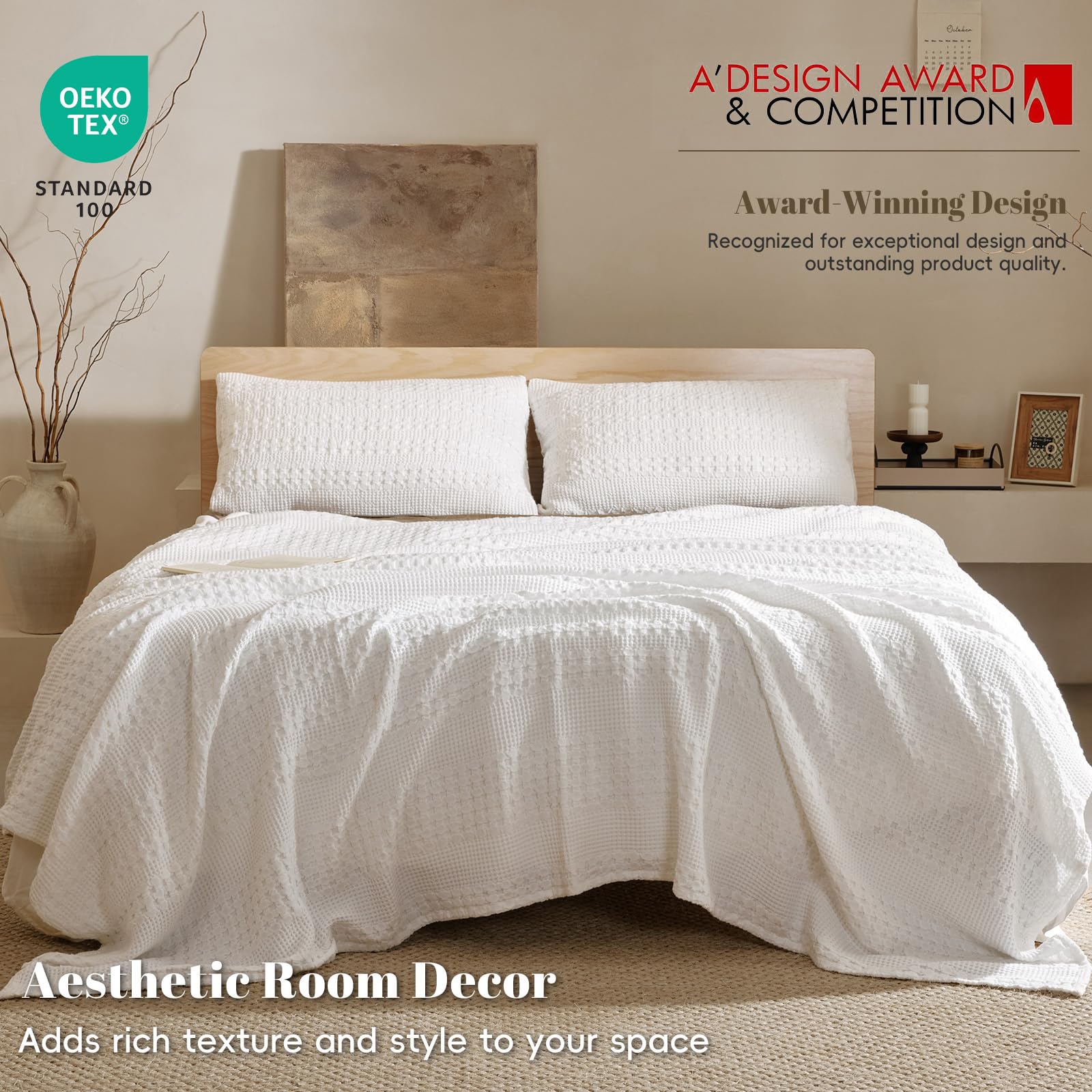 PHF draped blanket over sofa showing casual comfort and décor versatility benefit
